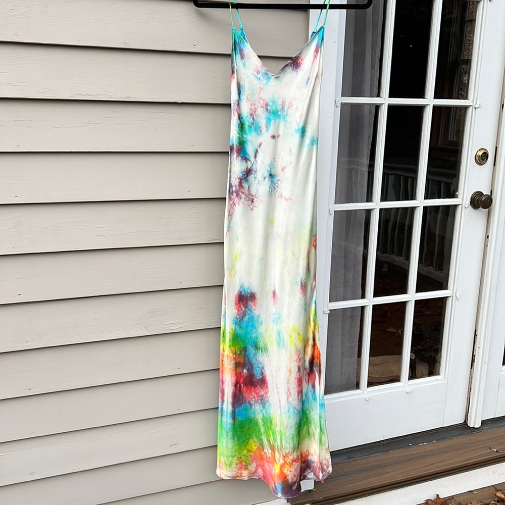 Dannijo tie dye slip maxi dress tie dye size xsmall